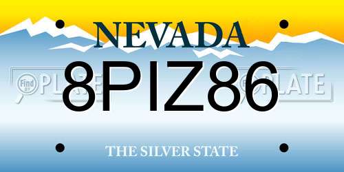 8PIZ86 Nevada License Plate