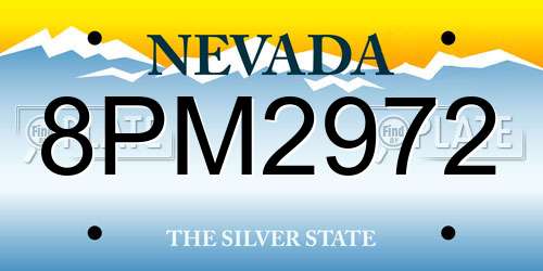 8PM2972 Nevada License Plate