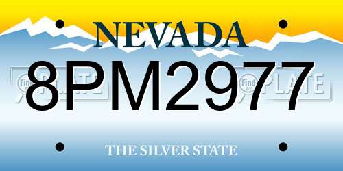 8PM2977 Nevada License Plate