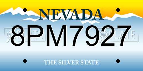 8PM7927 Nevada License Plate