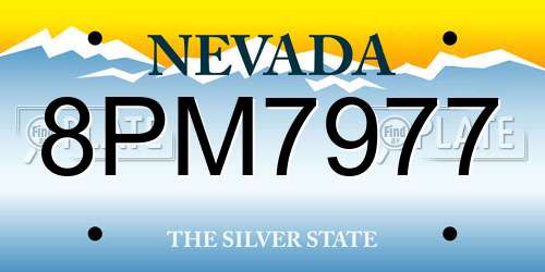 8PM7977 Nevada License Plate