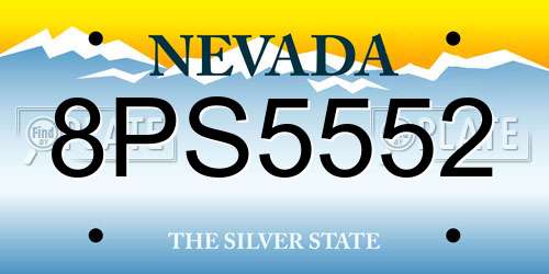 8PS5552 Nevada License Plate