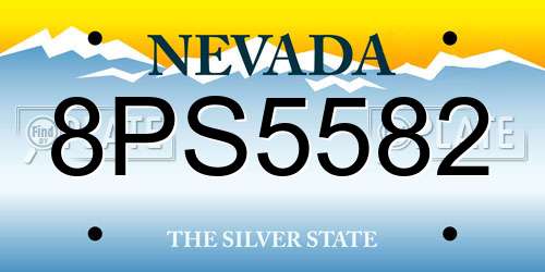 8PS5582 Nevada License Plate