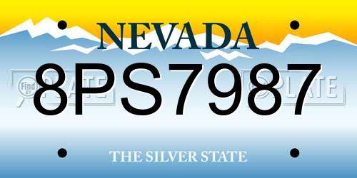 8PS7987 Nevada License Plate