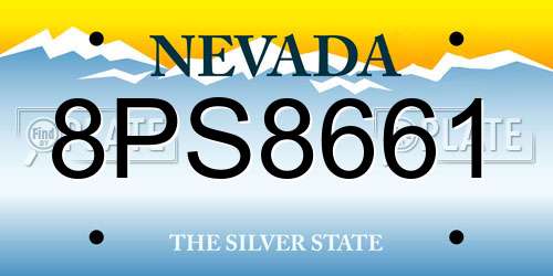 8PS8661 Nevada License Plate