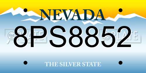 8PS8852 Nevada License Plate
