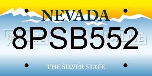 8PSB552 Nevada License Plate