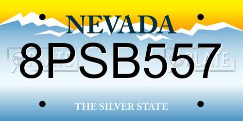 8PSB557 Nevada License Plate