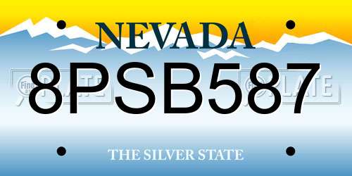 8PSB587 Nevada License Plate