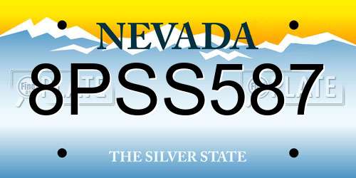 8PSS587 Nevada License Plate