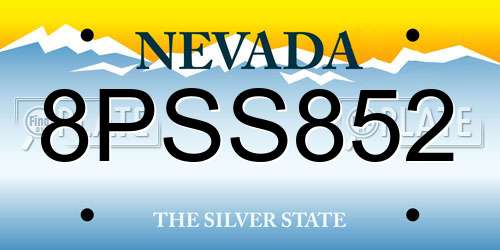 8PSS852 Nevada License Plate