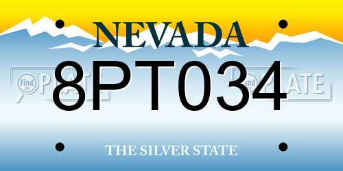 8PT034 Nevada License Plate