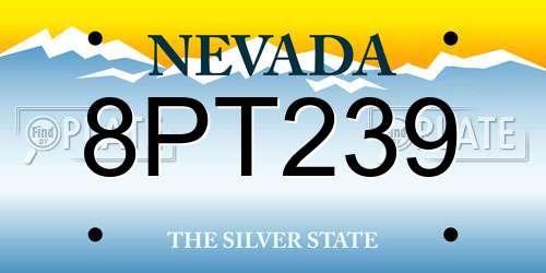 8PT239 Nevada License Plate