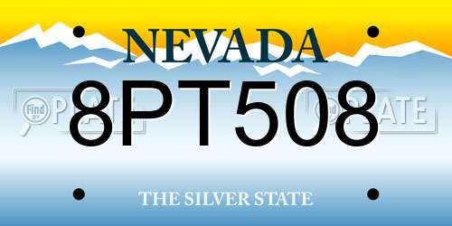 8PT508 Nevada License Plate