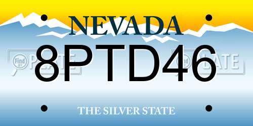 8PTD46 Nevada License Plate