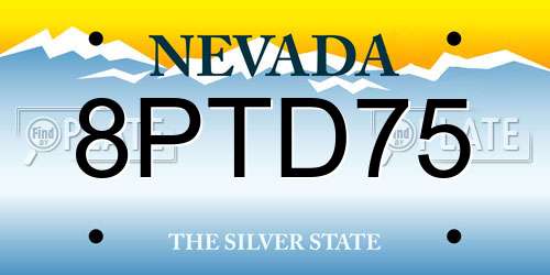 8PTD75 Nevada License Plate