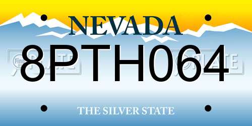8PTH064 Nevada License Plate