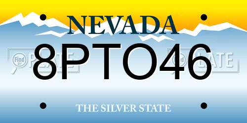 8PTO46 Nevada License Plate