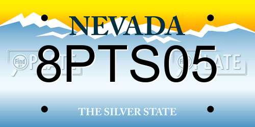 8PTS05 Nevada License Plate