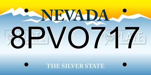 8PVO717 Nevada License Plate