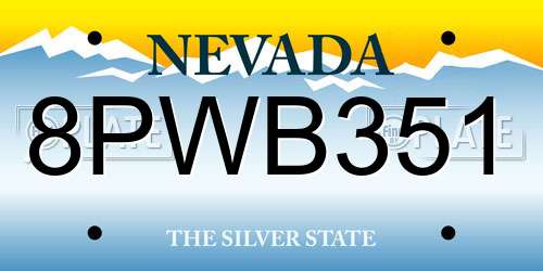 8PWB351 Nevada License Plate