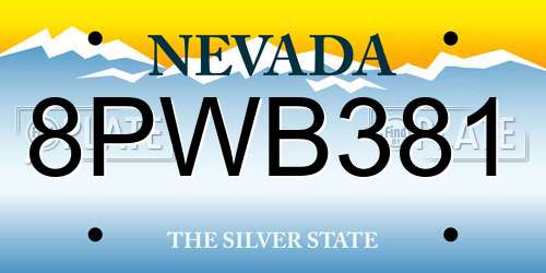 8PWB381 Nevada License Plate