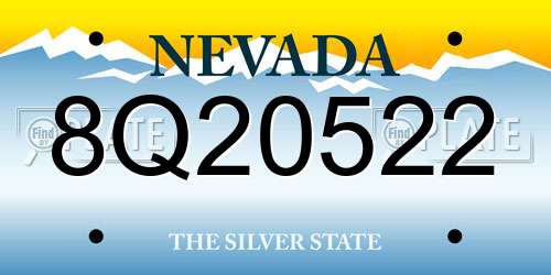 8Q20522 Nevada License Plate