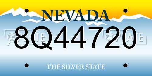 8Q44720 Nevada License Plate