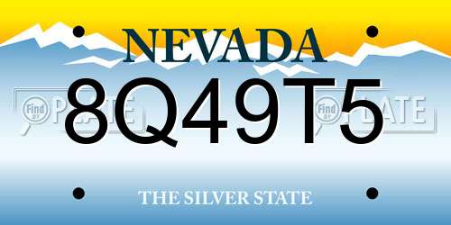 8Q49T5 Nevada License Plate