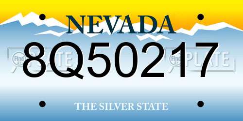 8Q50217 Nevada License Plate