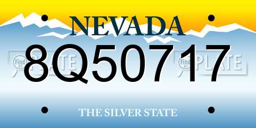 8Q50717 Nevada License Plate