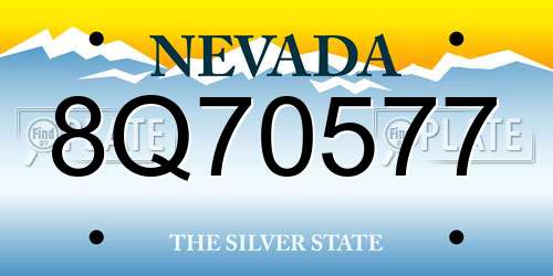 8Q70577 Nevada License Plate