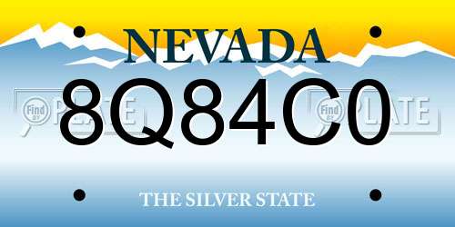 8Q84C0 Nevada License Plate