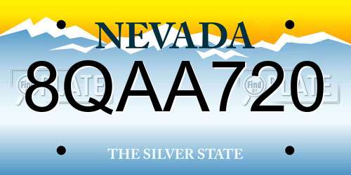 8QAA720 Nevada License Plate