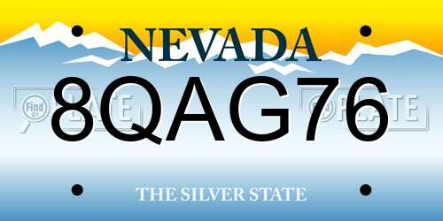 8QAG76 Nevada License Plate