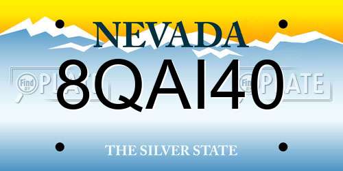 8QAI40 Nevada License Plate