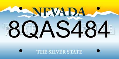 8QAS484 Nevada License Plate
