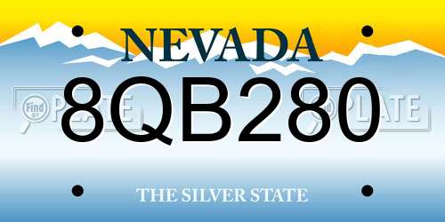 8QB280 Nevada License Plate