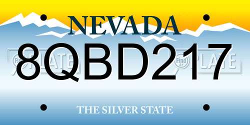 8QBD217 Nevada License Plate