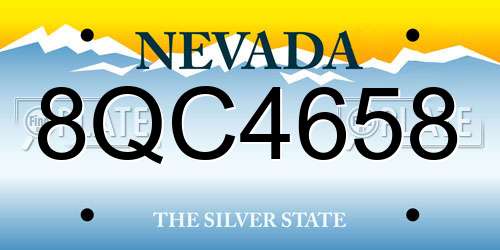 8QC4658 Nevada License Plate