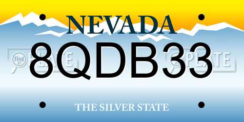 8QDB33 Nevada License Plate
