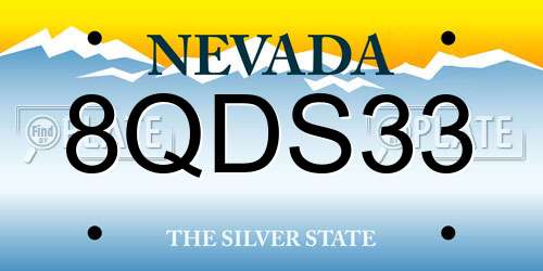 8QDS33 Nevada License Plate