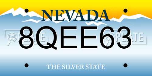 8QEE63 Nevada License Plate