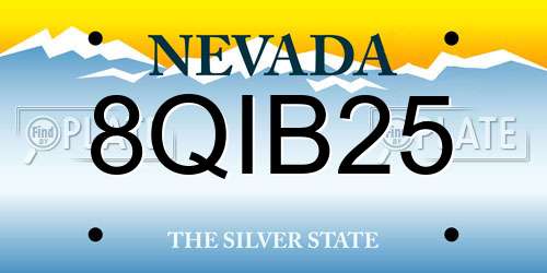8QIB25 Nevada License Plate