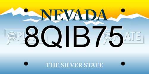 8QIB75 Nevada License Plate