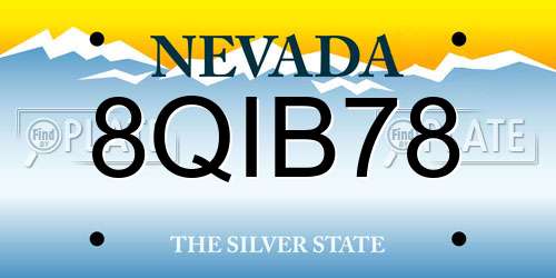 8QIB78 Nevada License Plate