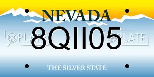 8QII05 Nevada License Plate