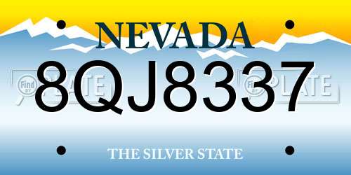 8QJ8337 Nevada License Plate