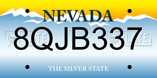 8QJB337 Nevada License Plate