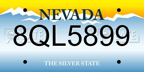 8QL5899 Nevada License Plate